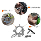 12-in-1 Edelstahl-Multitool in Sonnenform