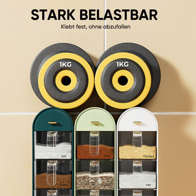 Space-saving wall-mounted spice jar