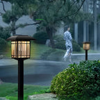 2er-Set Vintage quadratische, wasserdichte LED-Solar-Rasenleuchten