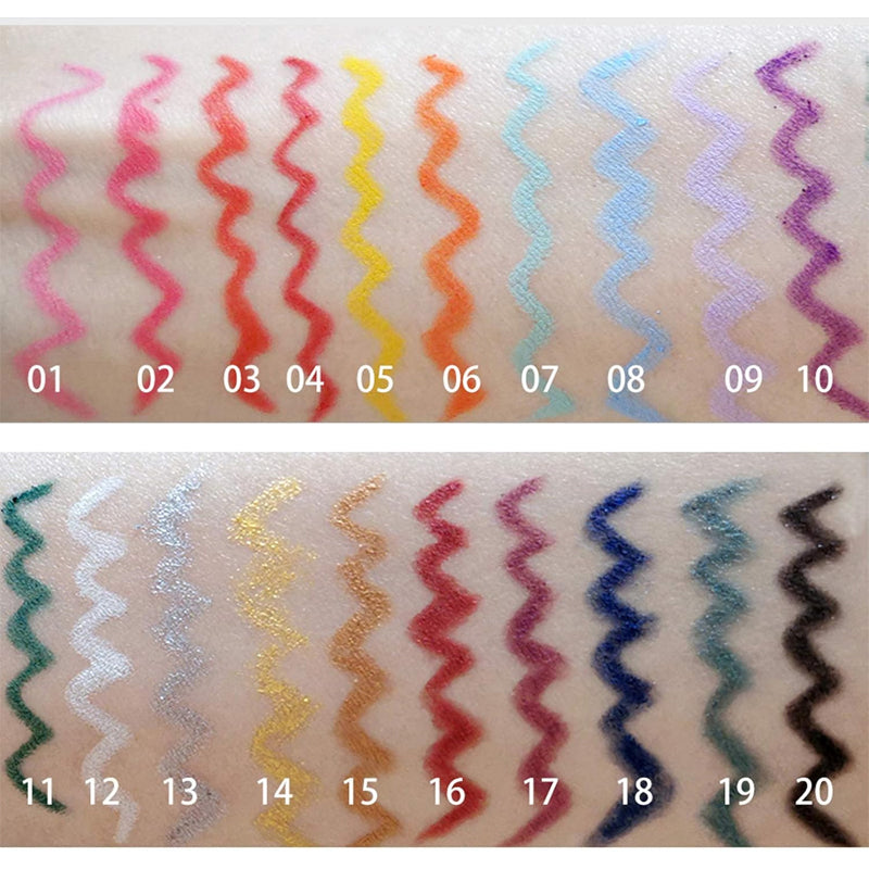 20-teiliges farbiges Eyeliner-Stift-Set