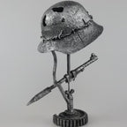 AntiqueLume | Vintage-Tischleuchte Stahlhelm