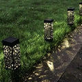 LED-Solar-Gartenleuchte in quadratischer Säulenform