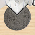 LuxeChen Round Chenille Bath Mat