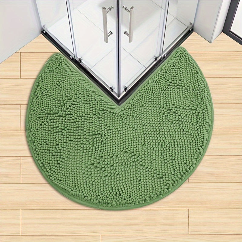 LuxeChen Round Chenille Bath Mat