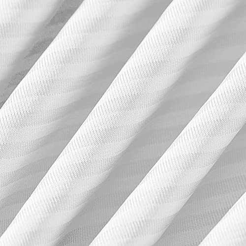 2er-Set kühlende Kissenbezüge – Premium seidige weiße Streifen, Q-Max 0,3