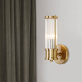 1/2-Light Korridor-Wandleuchte, moderner goldener Wandstrahler mit zylindrischem Klarglasschirm