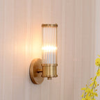 1/2-Light Korridor-Wandleuchte, moderner goldener Wandstrahler mit zylindrischem Klarglasschirm