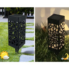 LED-Solar-Gartenleuchte in quadratischer Säulenform