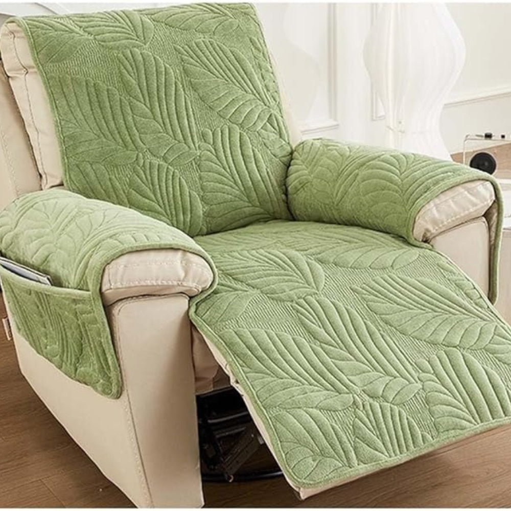 Verdant Leaf Pattern Recliner Cover