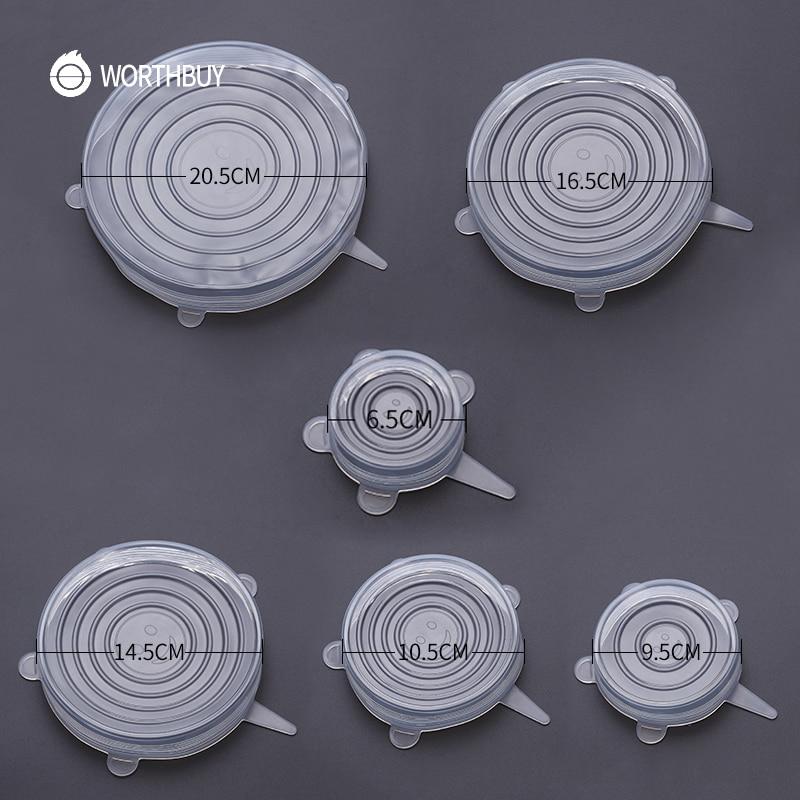 EcoLid - 6 wiederverwendbare Silikon-Stretchdeckel