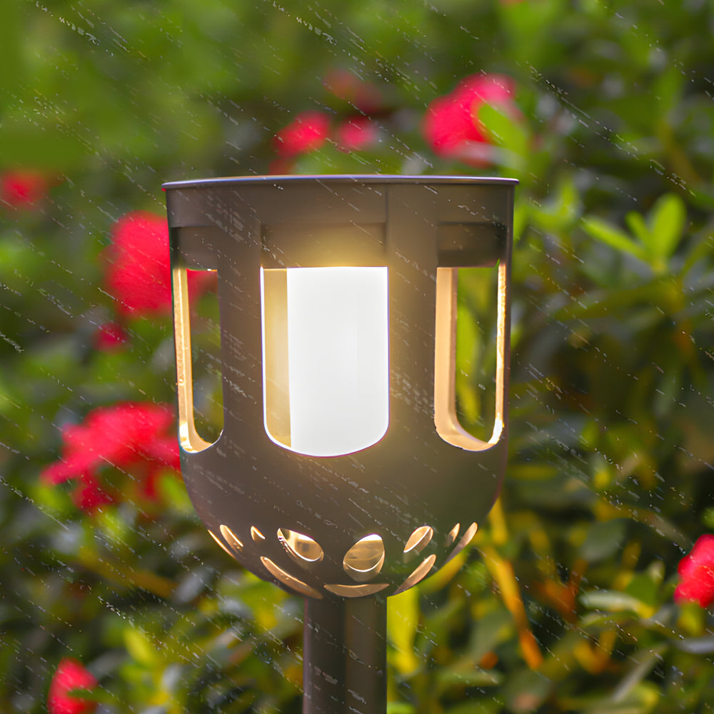 4er-Set moderne schwarze Solar-LED-Wegleuchten
