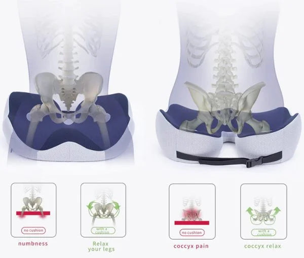 Memory Foam Sit Bone Relief Seat Cushion