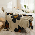 Floral Knitted Throw Blanket