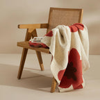 Floral Knitted Throw Blanket