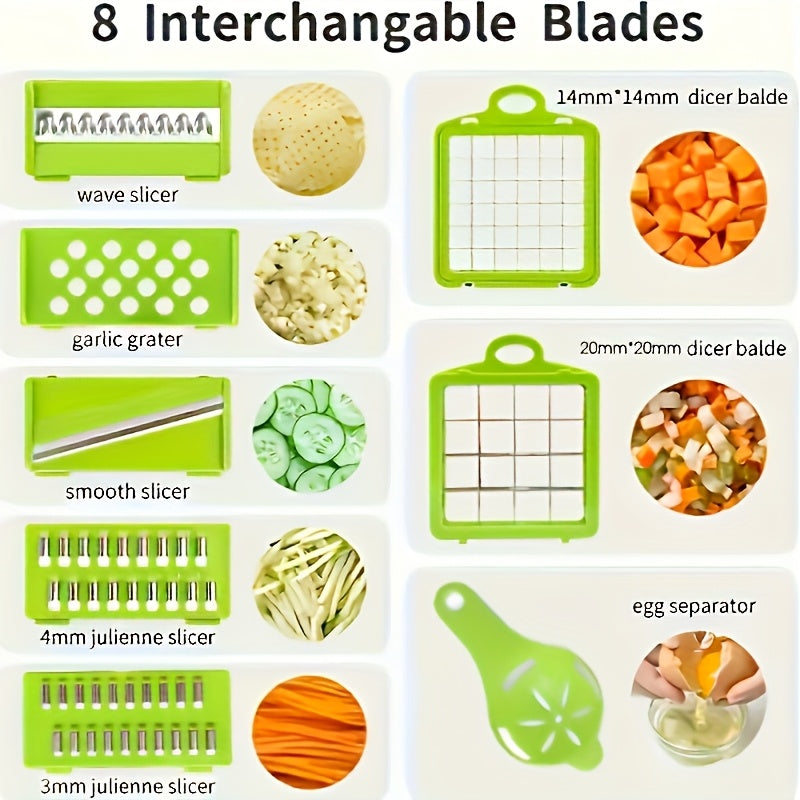 16-in-1 Multifunctional Vegetable Cutter with Catch Container