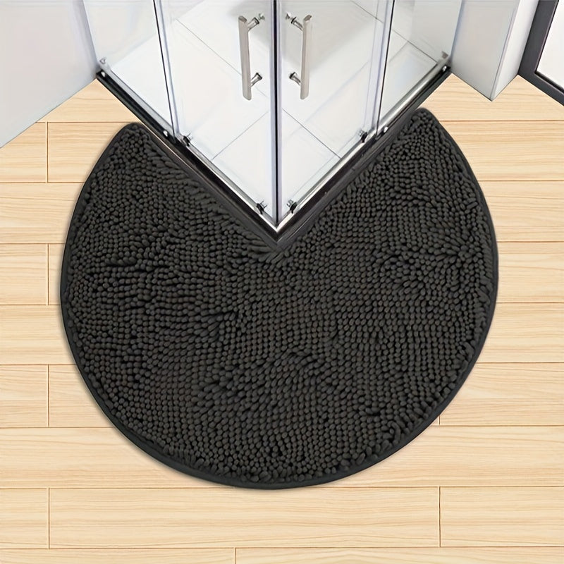 LuxeChen Round Chenille Bath Mat