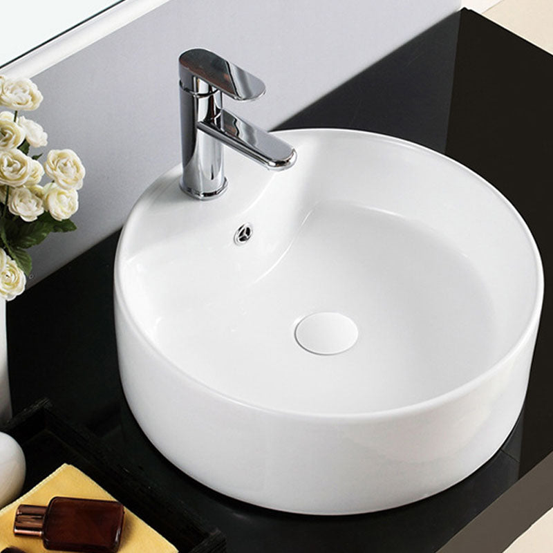 Contemporary Round Porcelain Sink