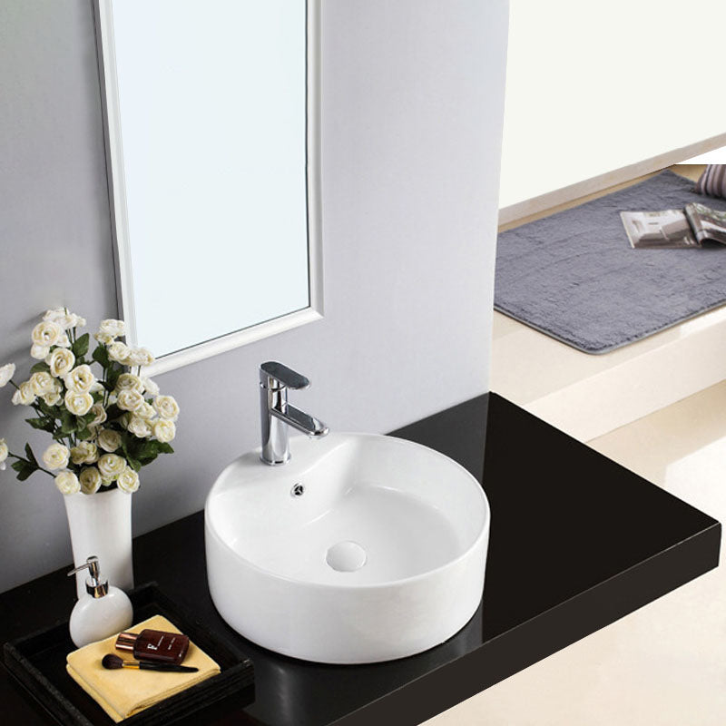 Contemporary Round Porcelain Sink
