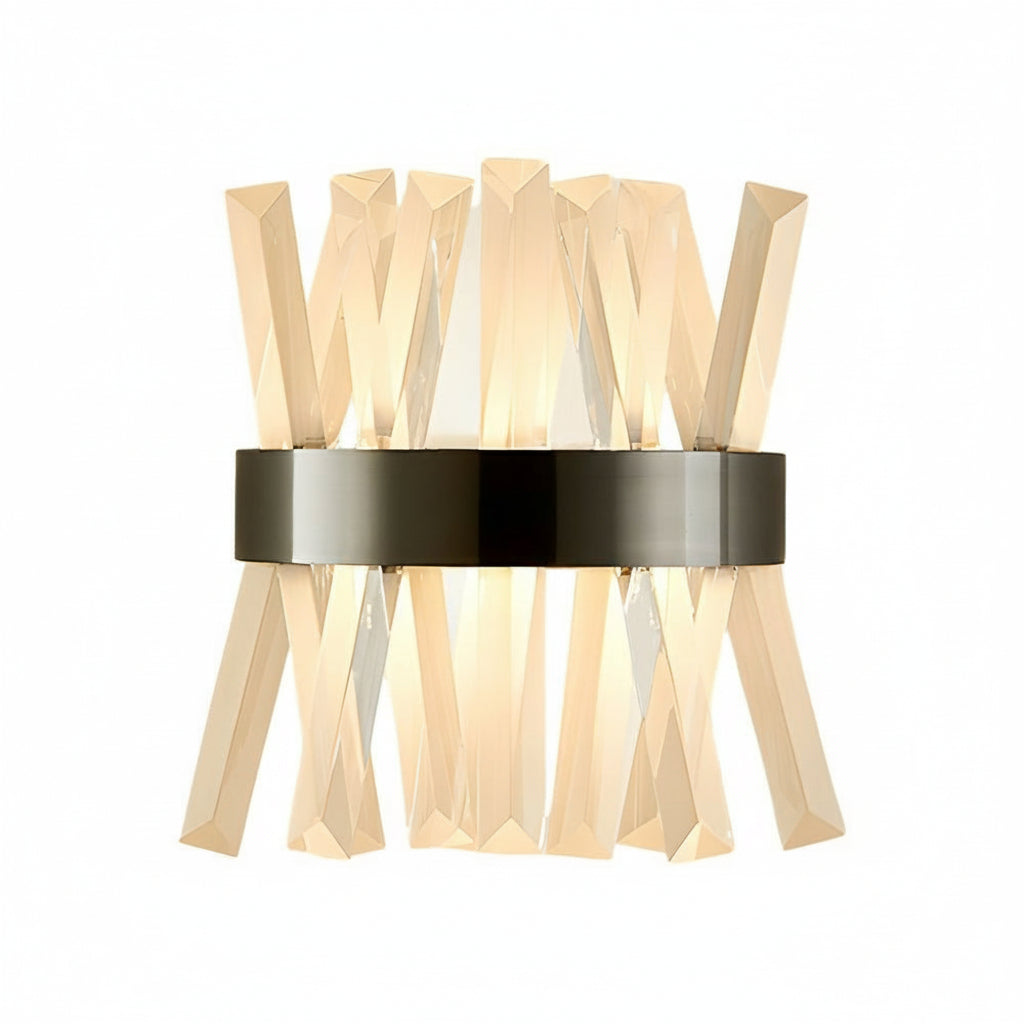 Kristall-Wandleuchte Up Down Edelstahl 30 cm Modernes Art-Déco-Licht