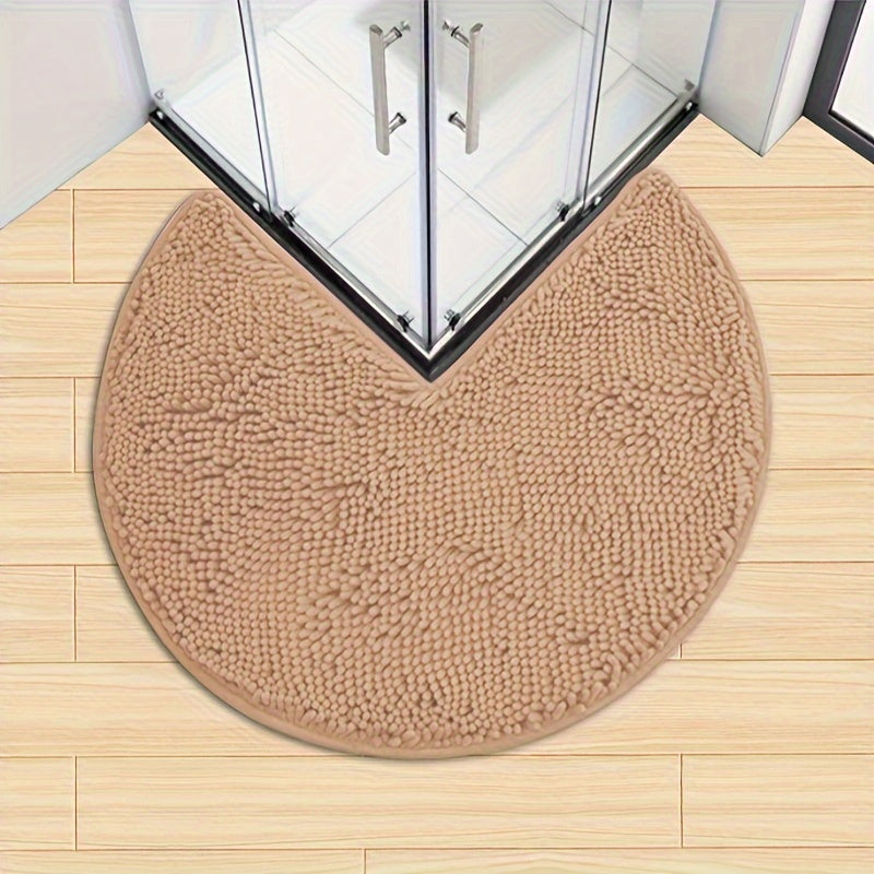 LuxeChen Round Chenille Bath Mat