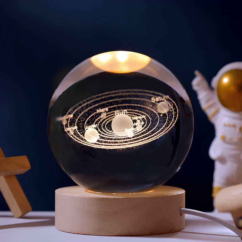 3D-gravierte Kristallkugel - Celestia