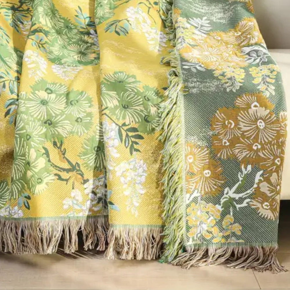 Lush Mulberry Trees Cotton Blanket
