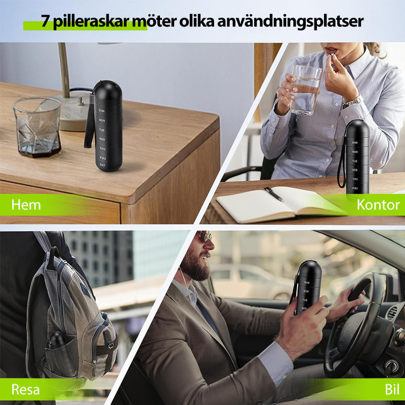Tragbarer 7-Tage-Pillen-Organizer für Reisen