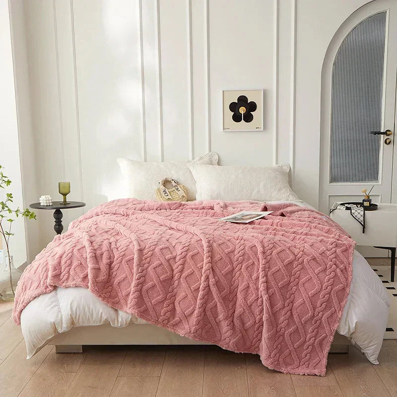 Luxuriöse Decke aus Lammfellimitat für das Schlafzimmer