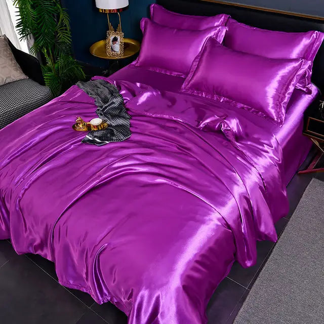 Luxury Solid Satin Duvet Cover