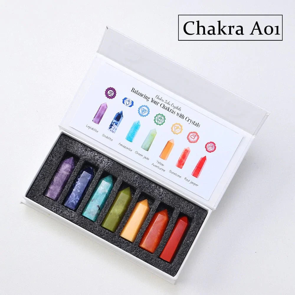 7 Chakra Steine Set Geschenk