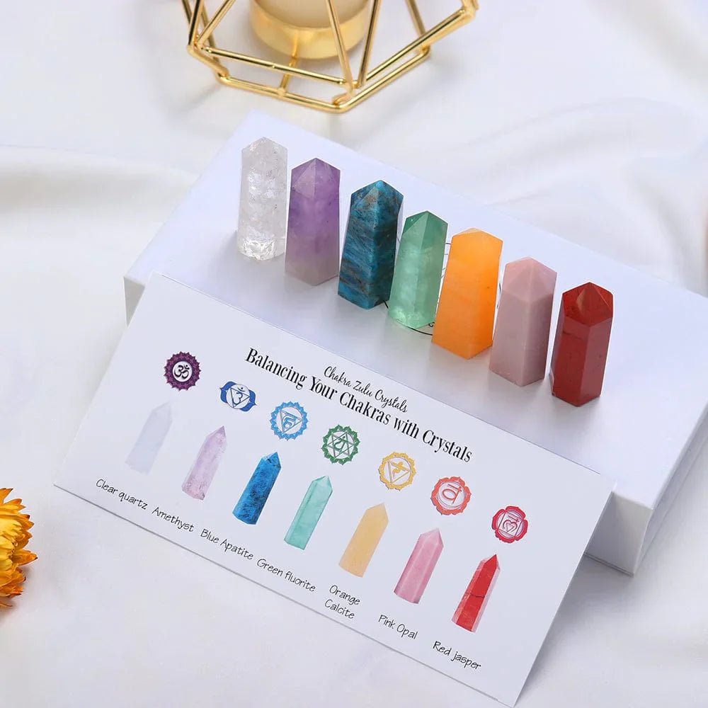 7 Chakra Steine Set Geschenk