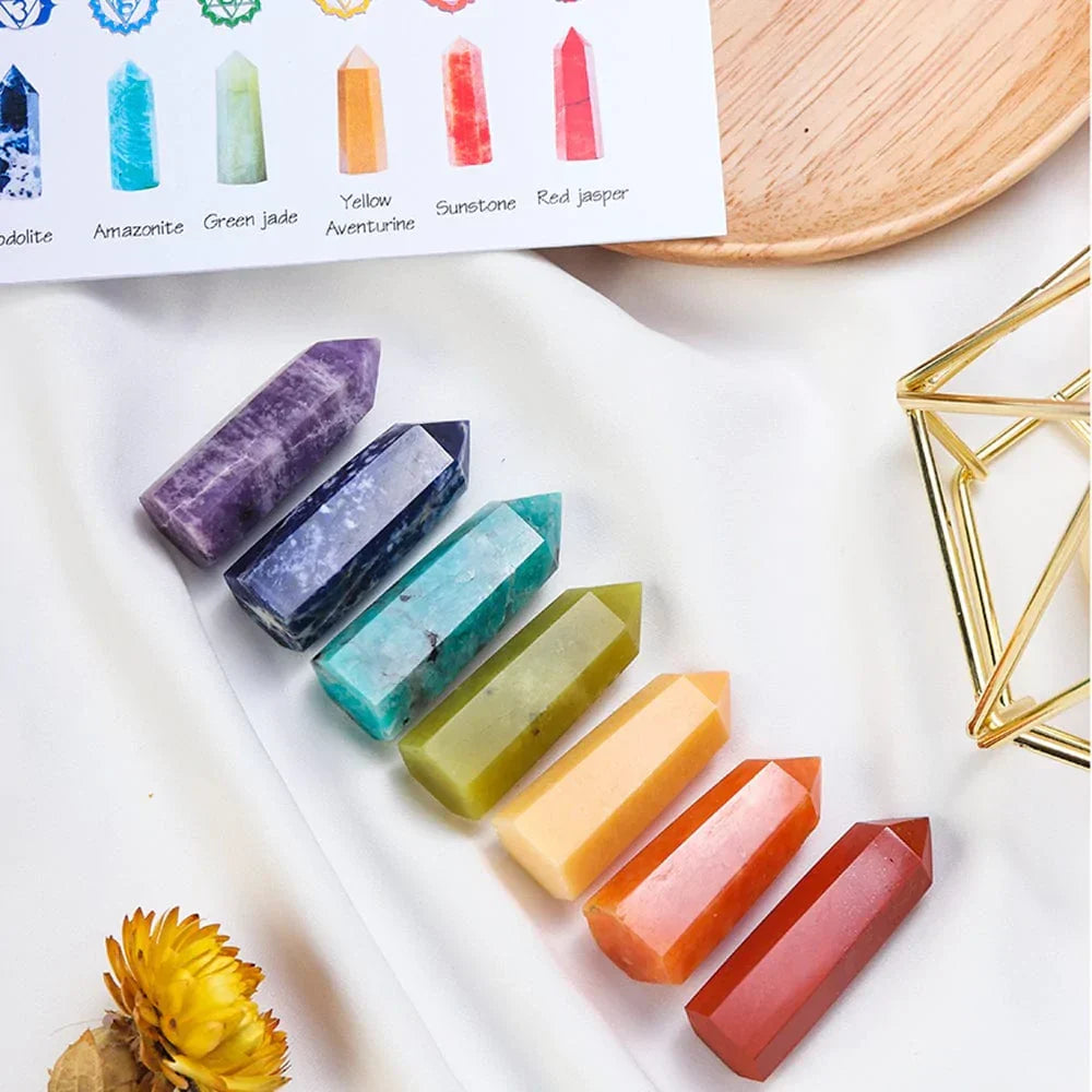 7 Chakra Steine Set Geschenk