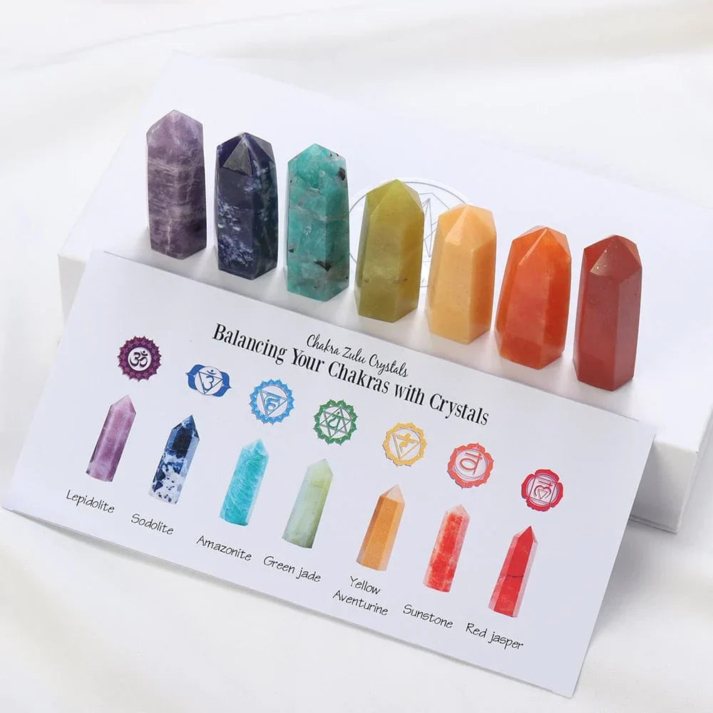 7 Chakra Steine Set Geschenk