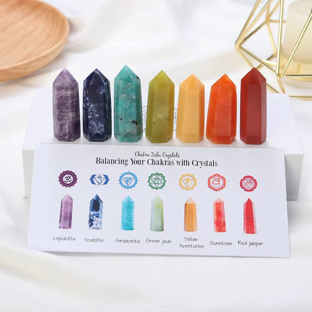 7 Chakra Steine Set Geschenk