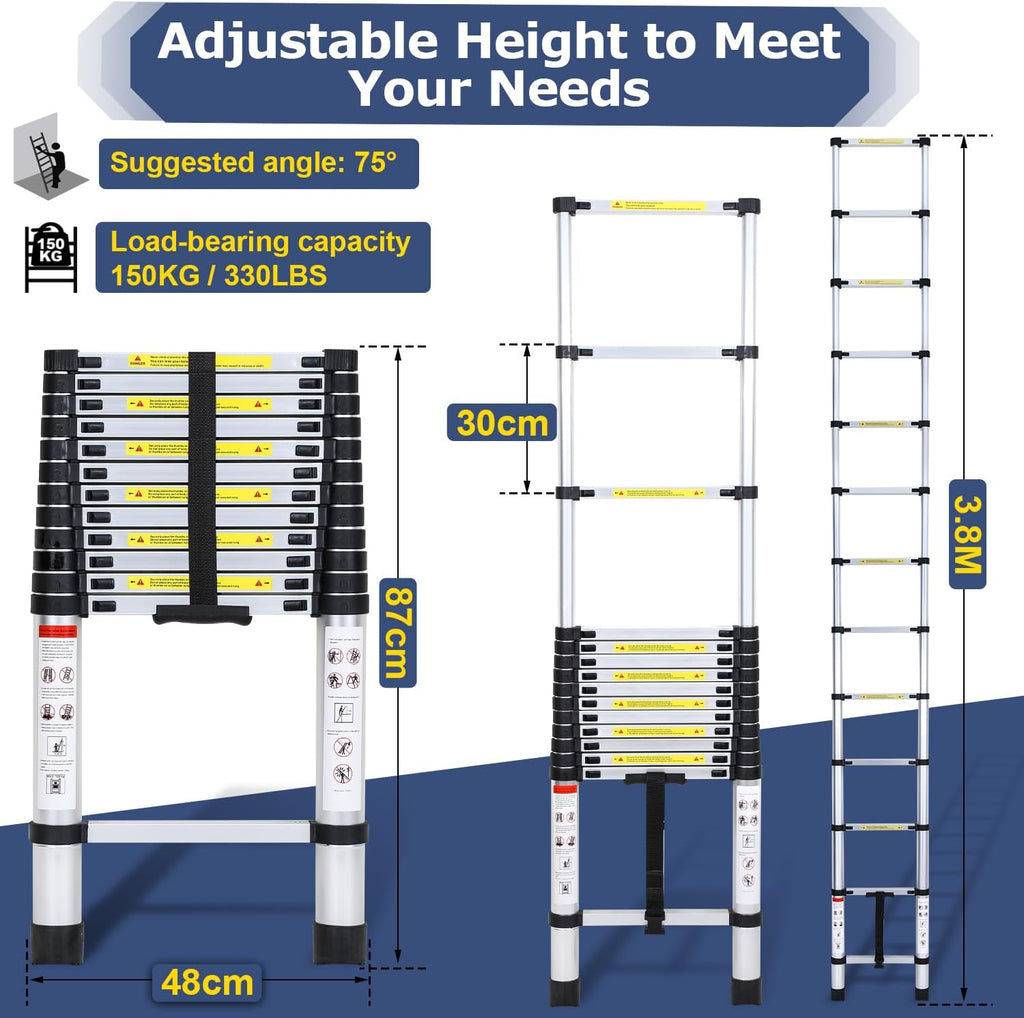 Teleskopleiter aus Aluminium bis 150kg