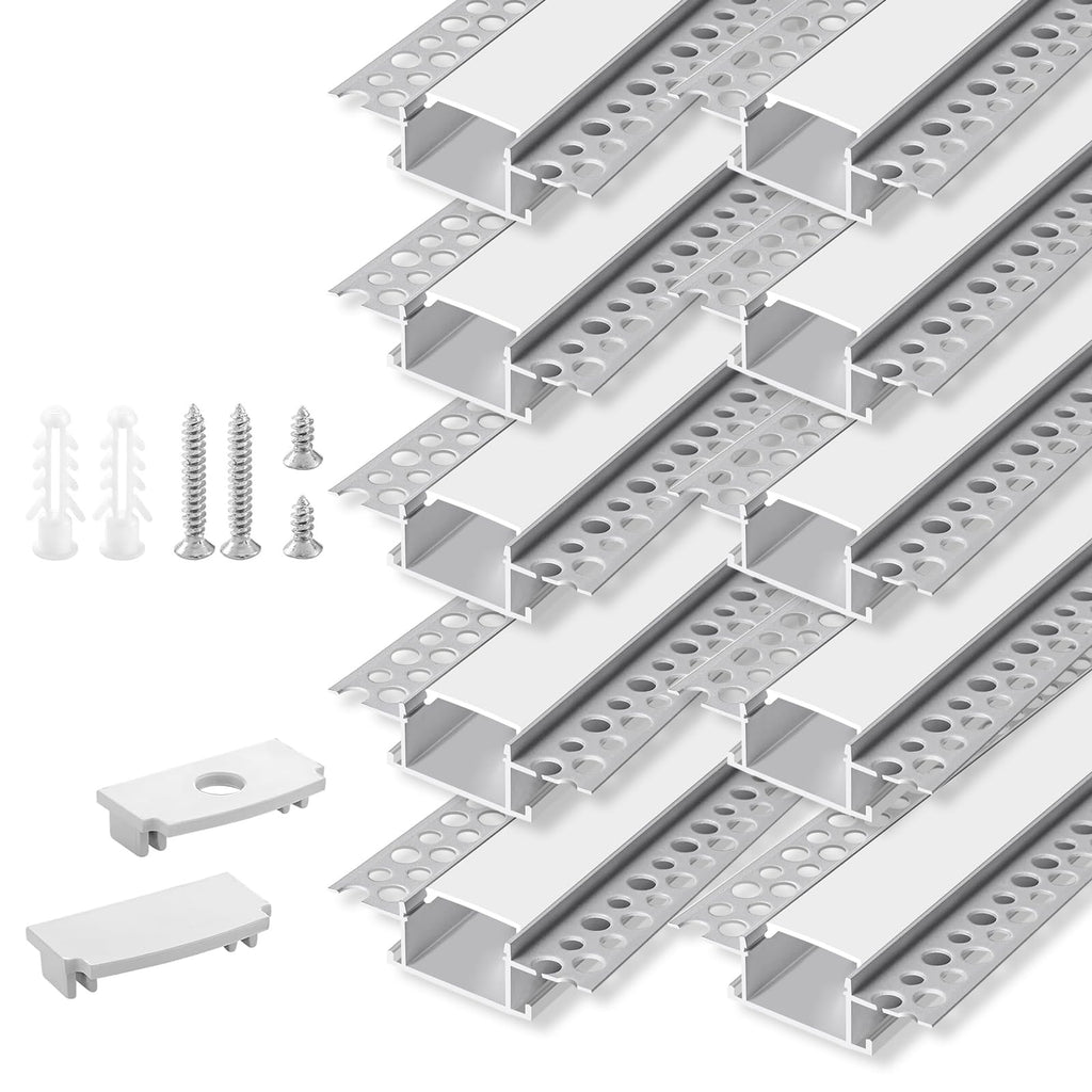 Aluminum LED Channel with Diffuser – 10 Pack