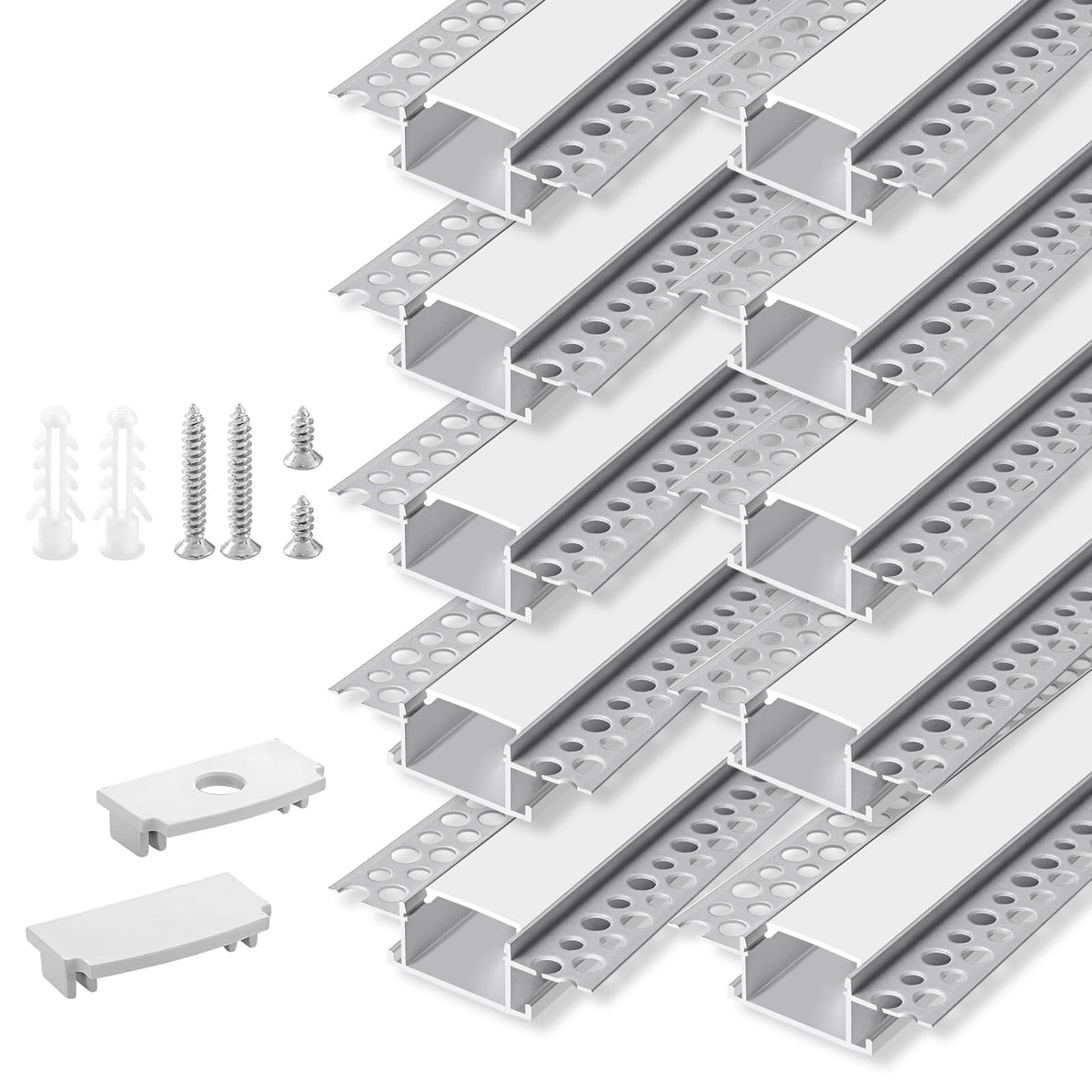 Aluminum LED Channel with Diffuser – 10 Pack