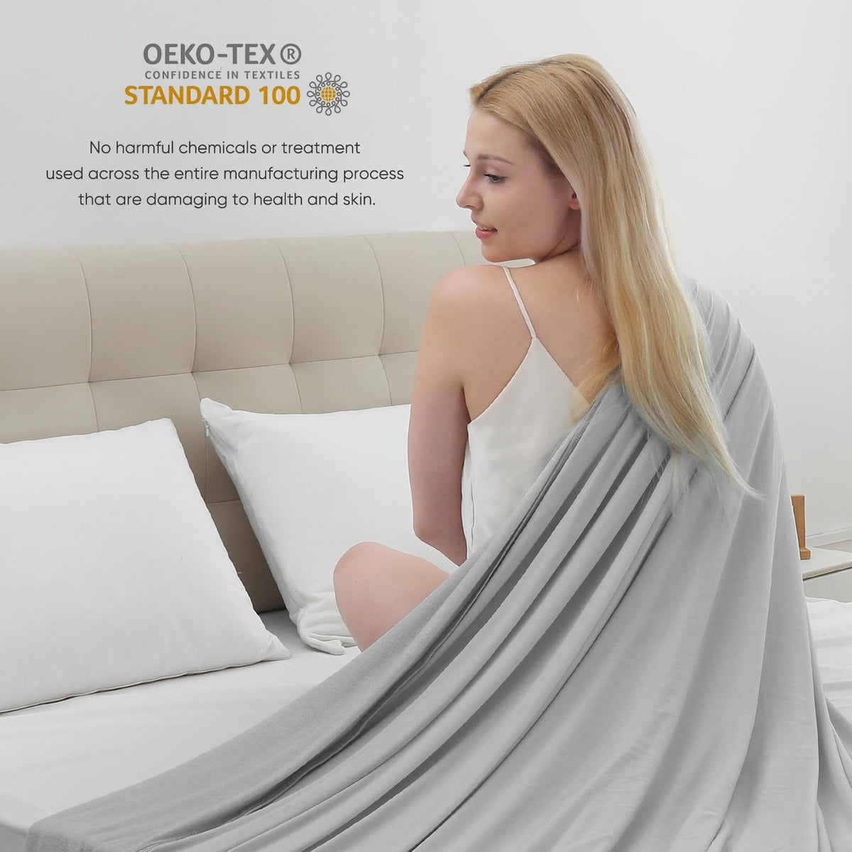Kühlende Decke – Q-Max>0.5, leichte Bambusfaser, atmungsaktiv & weich