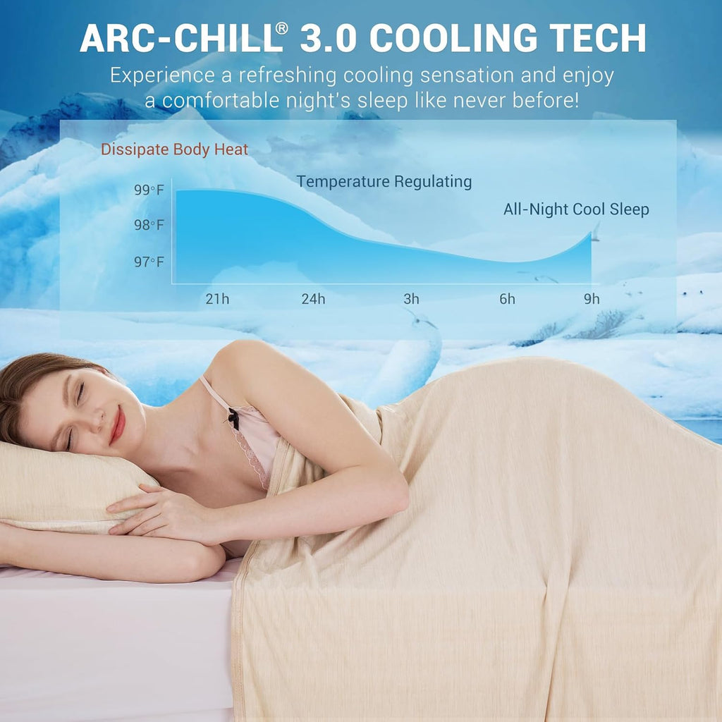 Light Brown Cooling Blanket – 3.0, Q-Max>0.5, Multi-Size Options