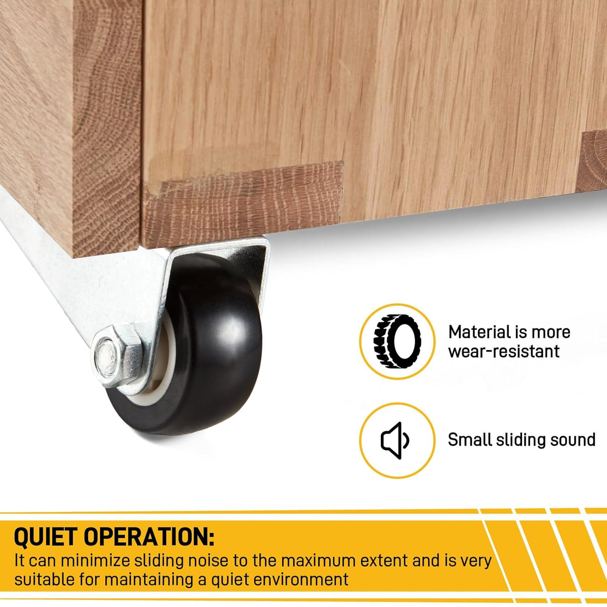 Low-Profile Side-Mount Caster Wheels for Furniture