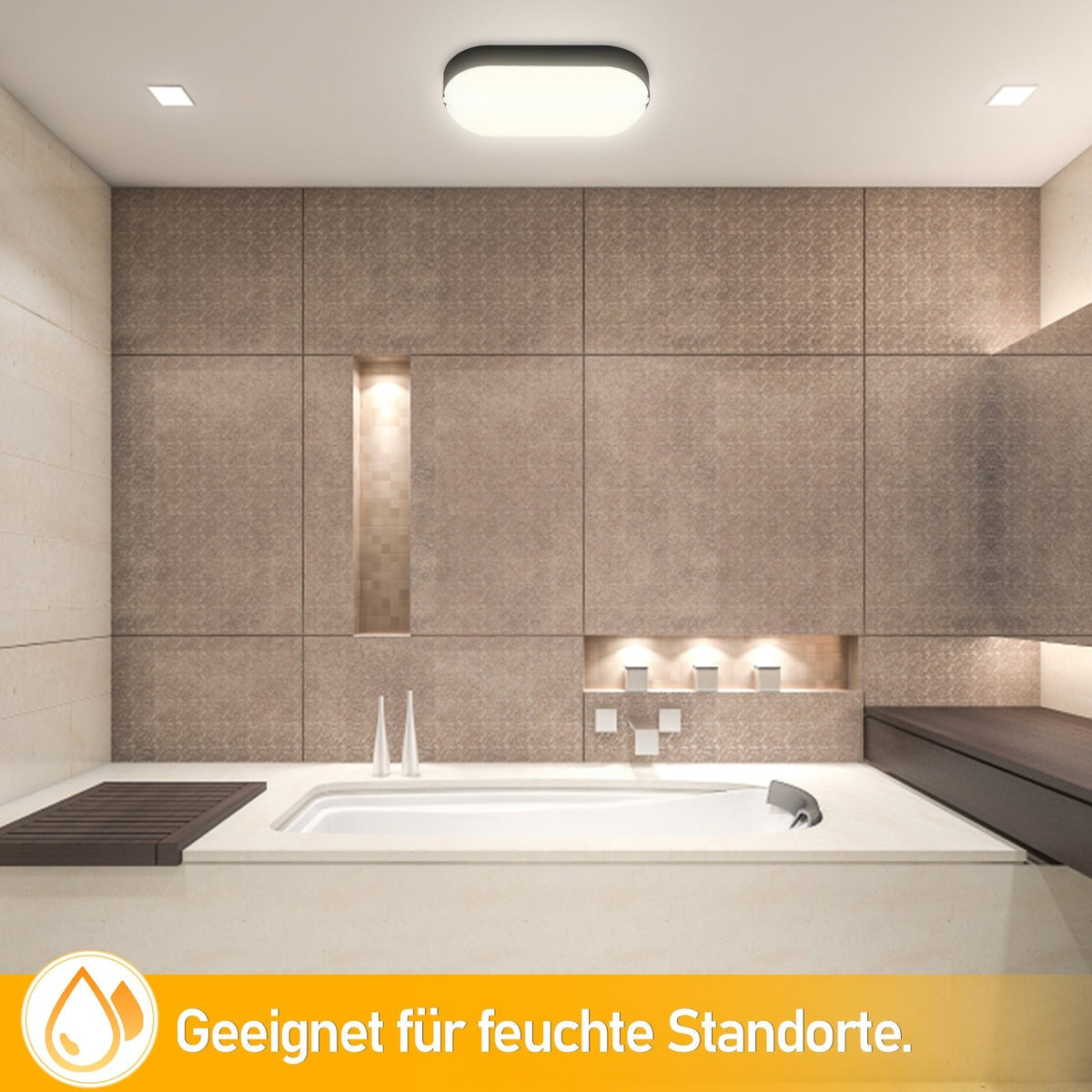 15W LED Feuchtraumleuchte IP54 2 Stück