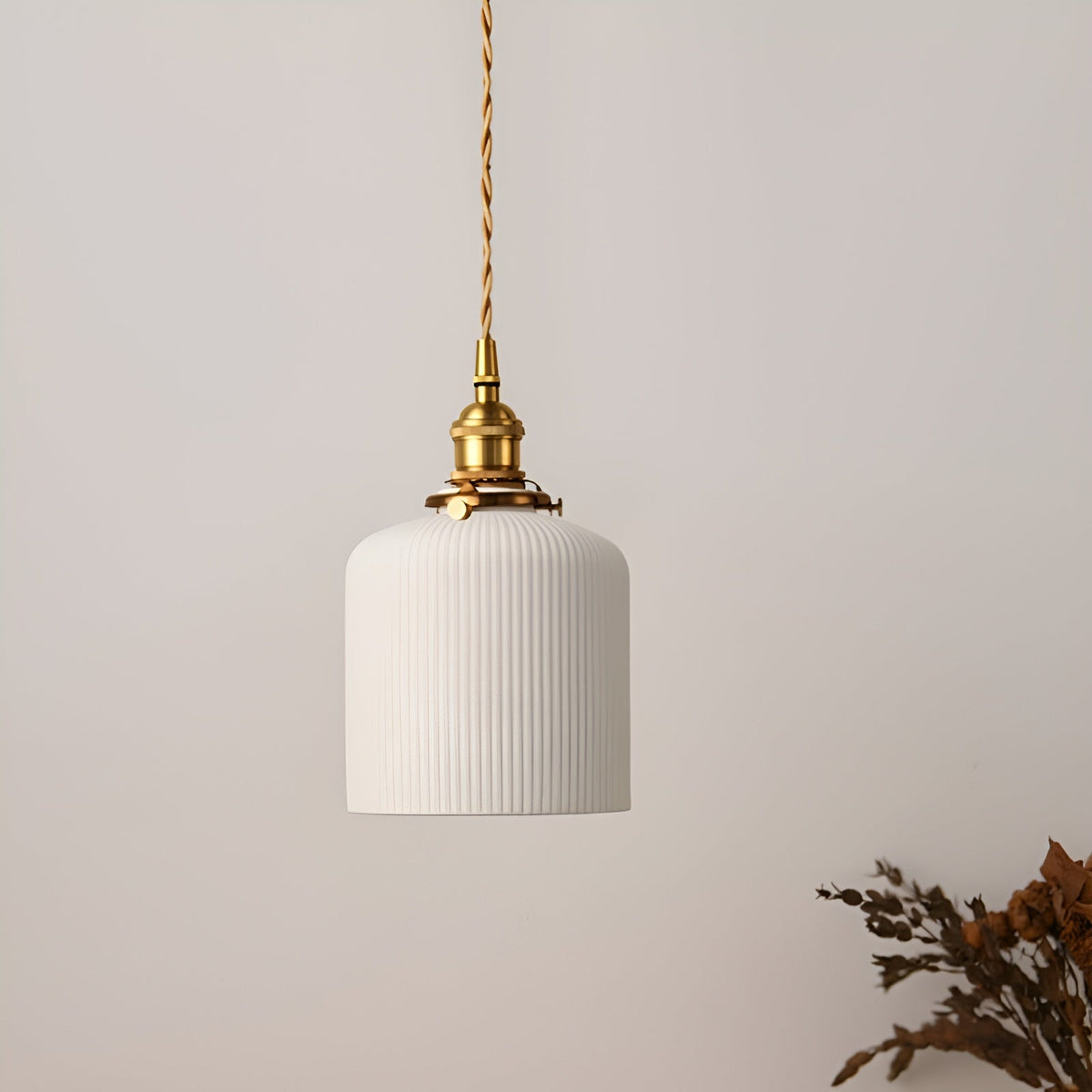 AmberZen Light – Vintage Keramik-Glas-Pendelleuchte