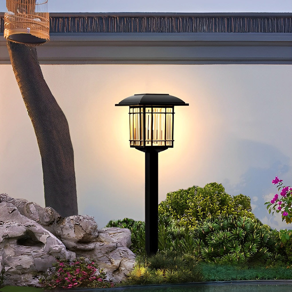 2er-Set Vintage quadratische, wasserdichte LED-Solar-Rasenleuchten