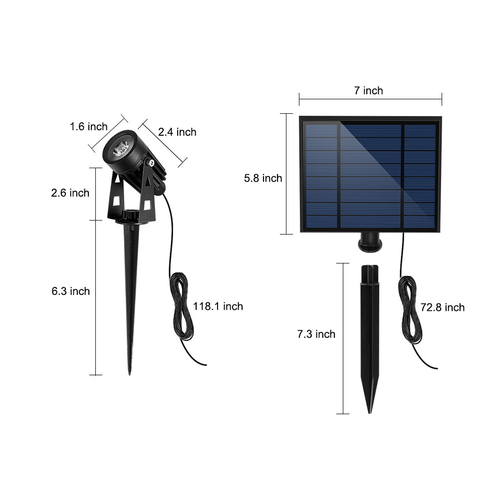 4-in-1 verstellbarer Solar-Außenstrahler, 100-200 Lumen