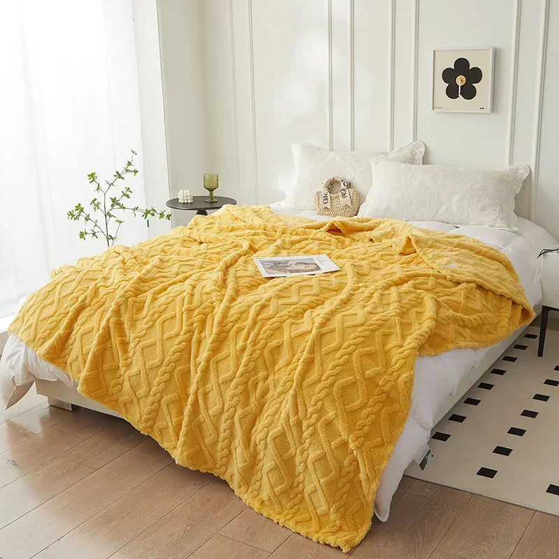 Luxuriöse Decke aus Lammfellimitat für das Schlafzimmer
