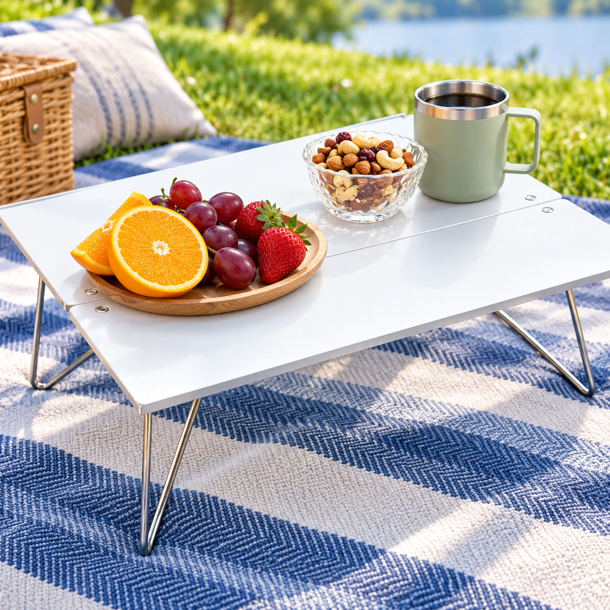 Low-Profile Aluminum Folding Camp Table