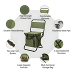 Portable Folding Outdoor Stool with Built-in Cooling Bag