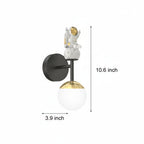 Cartoon Astronaut LED Wall Sconce – Creative 20W Resin Space Art Wall Light - 3-Color Dimming