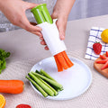 Handheld Julienne Vegetable Slicer With Integrated Safety Guard