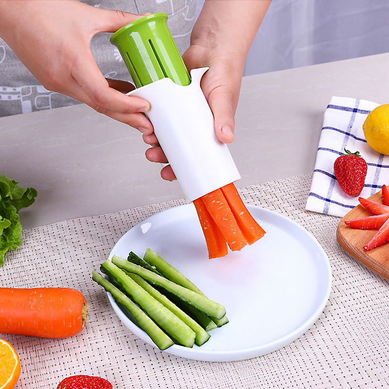 Handheld Julienne Vegetable Slicer With Integrated Safety Guard